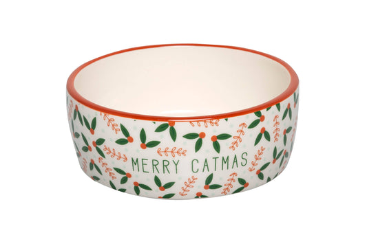 Merry Catmas, Cat Holiday And Christmas Feeding Bowl